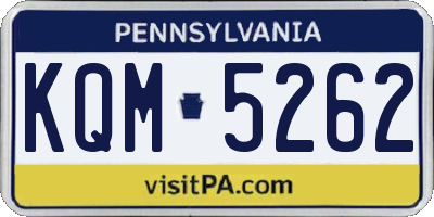 PA license plate KQM5262