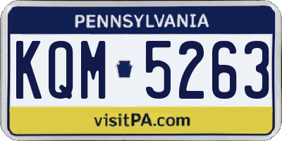 PA license plate KQM5263