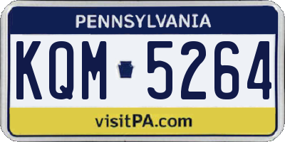 PA license plate KQM5264