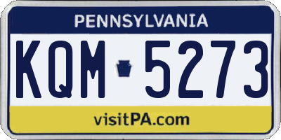 PA license plate KQM5273