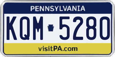 PA license plate KQM5280