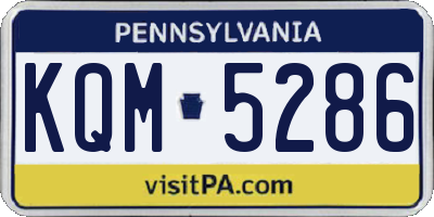 PA license plate KQM5286