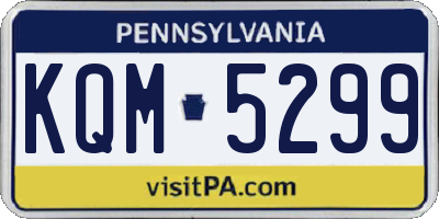 PA license plate KQM5299