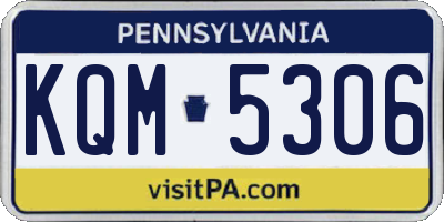 PA license plate KQM5306