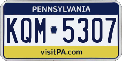 PA license plate KQM5307