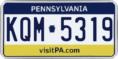 PA license plate KQM5319