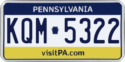 PA license plate KQM5322