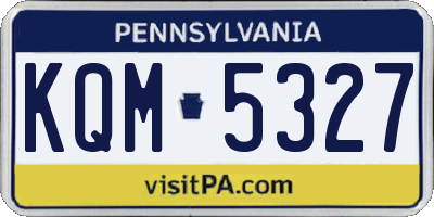 PA license plate KQM5327