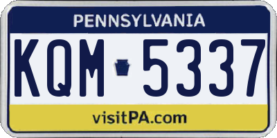 PA license plate KQM5337