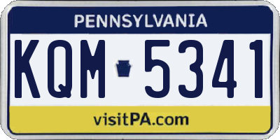 PA license plate KQM5341
