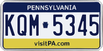 PA license plate KQM5345