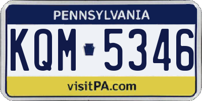 PA license plate KQM5346