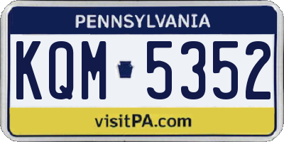 PA license plate KQM5352