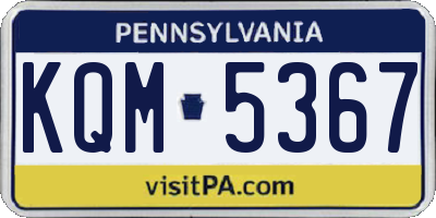 PA license plate KQM5367