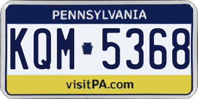 PA license plate KQM5368