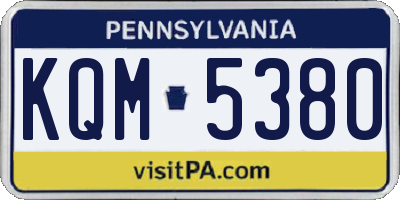 PA license plate KQM5380