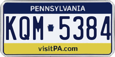 PA license plate KQM5384