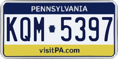 PA license plate KQM5397