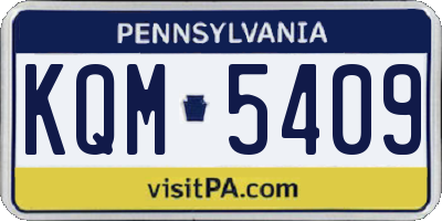 PA license plate KQM5409