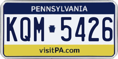PA license plate KQM5426