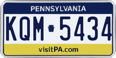 PA license plate KQM5434