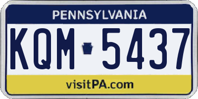 PA license plate KQM5437