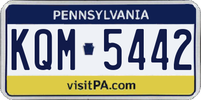 PA license plate KQM5442