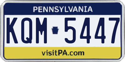 PA license plate KQM5447