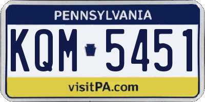 PA license plate KQM5451