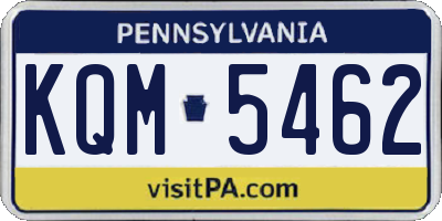 PA license plate KQM5462