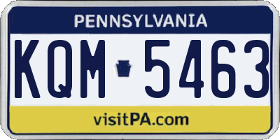 PA license plate KQM5463