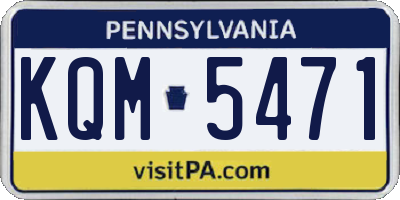 PA license plate KQM5471