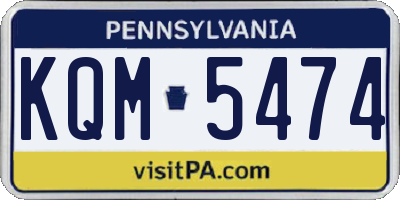 PA license plate KQM5474