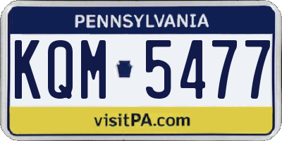 PA license plate KQM5477