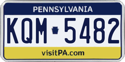 PA license plate KQM5482