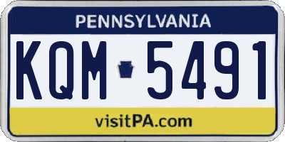 PA license plate KQM5491