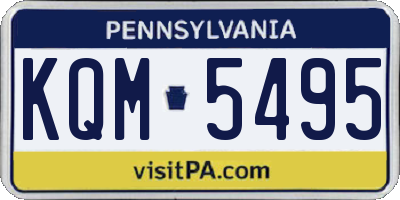 PA license plate KQM5495
