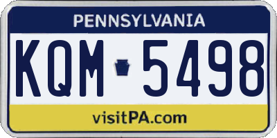 PA license plate KQM5498
