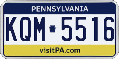 PA license plate KQM5516