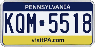 PA license plate KQM5518