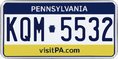 PA license plate KQM5532