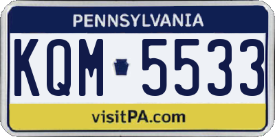 PA license plate KQM5533