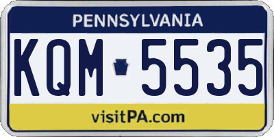 PA license plate KQM5535