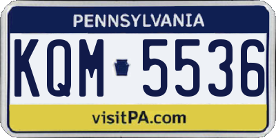 PA license plate KQM5536