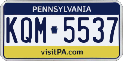 PA license plate KQM5537