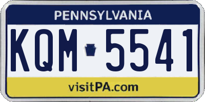 PA license plate KQM5541