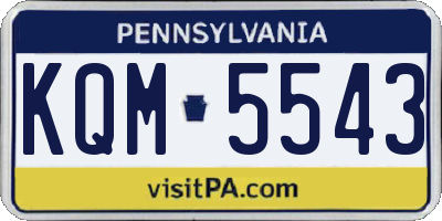 PA license plate KQM5543