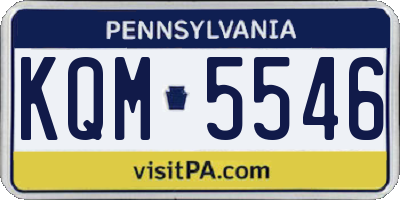 PA license plate KQM5546