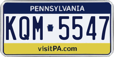 PA license plate KQM5547
