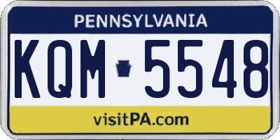 PA license plate KQM5548